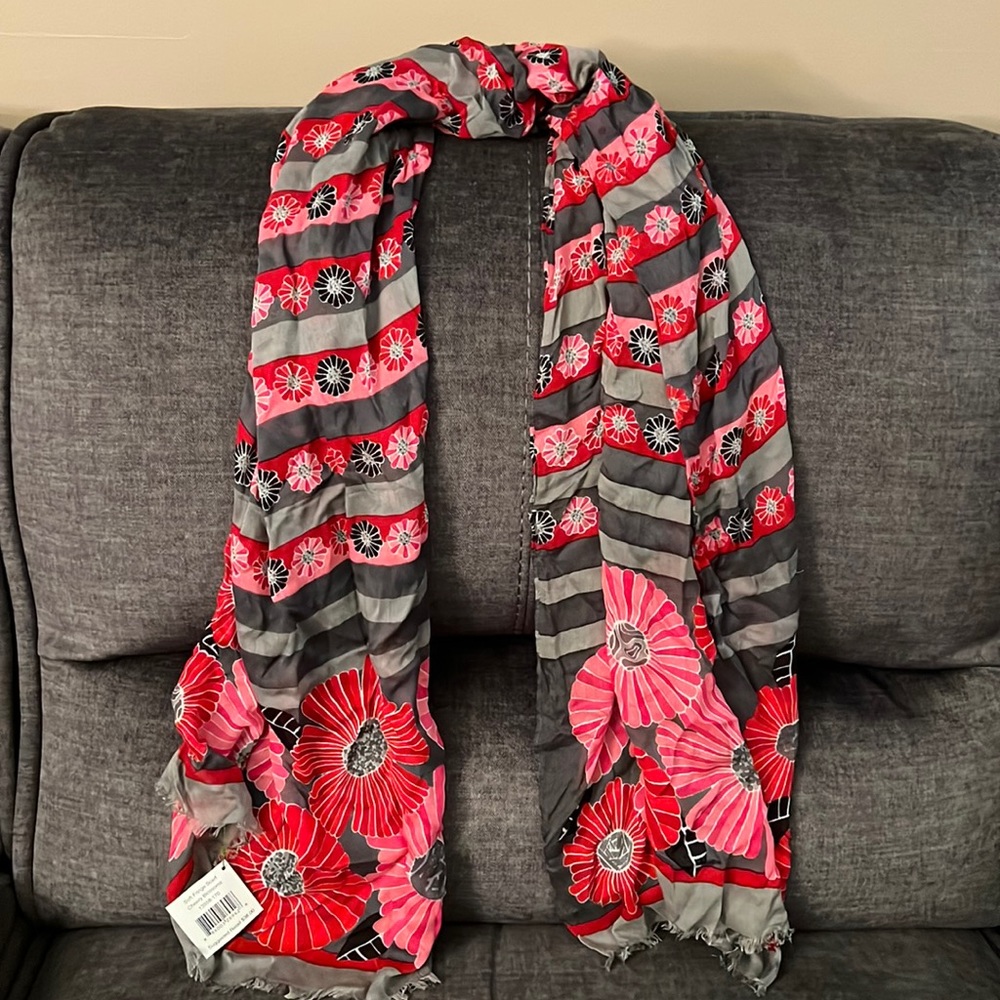 Vera Bradley Soft Fringe Scarf “Cheery Blossoms”
